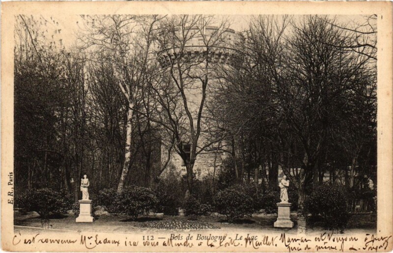 Carte postale ancienne Bois de Boulogne Le Lac