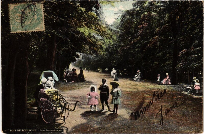 Carte postale ancienne Bois de Boulogne - Sous les ombrages à Paris 16e