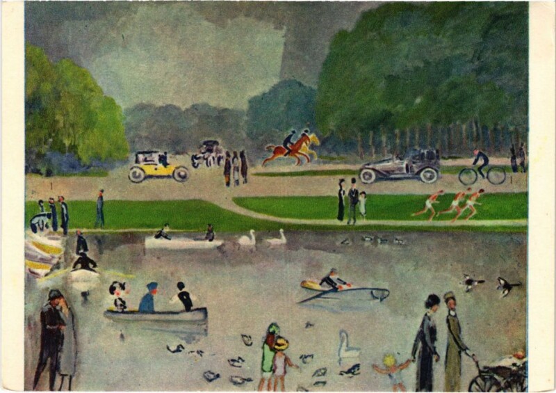 Carte postale ancienne Van Dongen- Bois de Boulogne