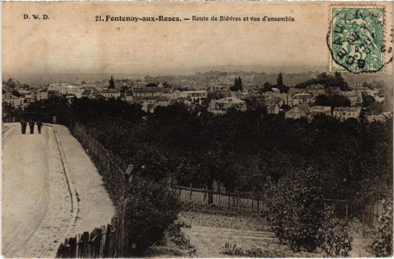 Carte postale ancienne Fontenay aux Roses Route de Bievres et vue d'ensemble à Fontenay-aux-Roses