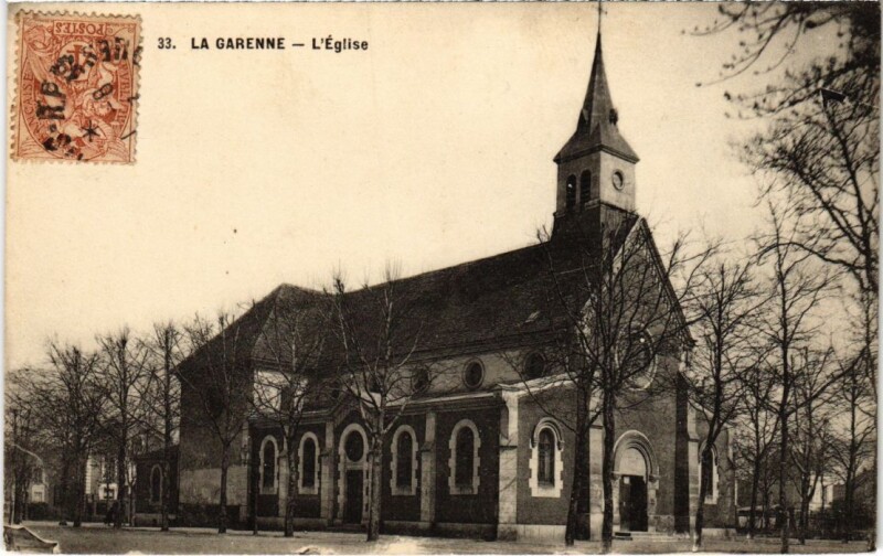 Carte postale ancienne La Garenne Colombes Eglise à Colombes
