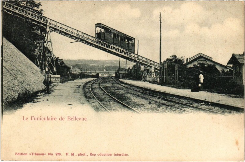 Carte postale ancienne La Funiculaire de Bellevue