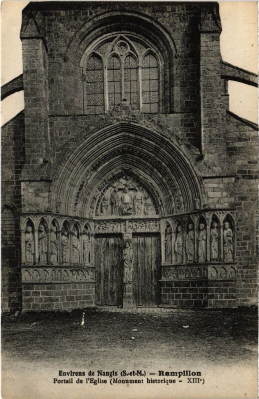Carte postale ancienne Rampillon Portail de l'Eglise France à Rampillon