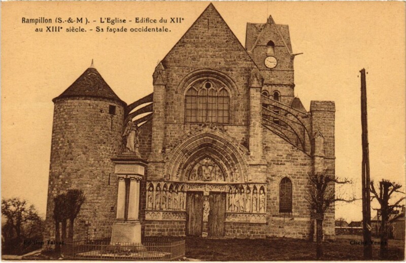 Carte postale ancienne Rampillon L'Eglise France à Rampillon