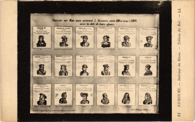 Carte postale ancienne Nemours Interieur du Musee France à Nemours