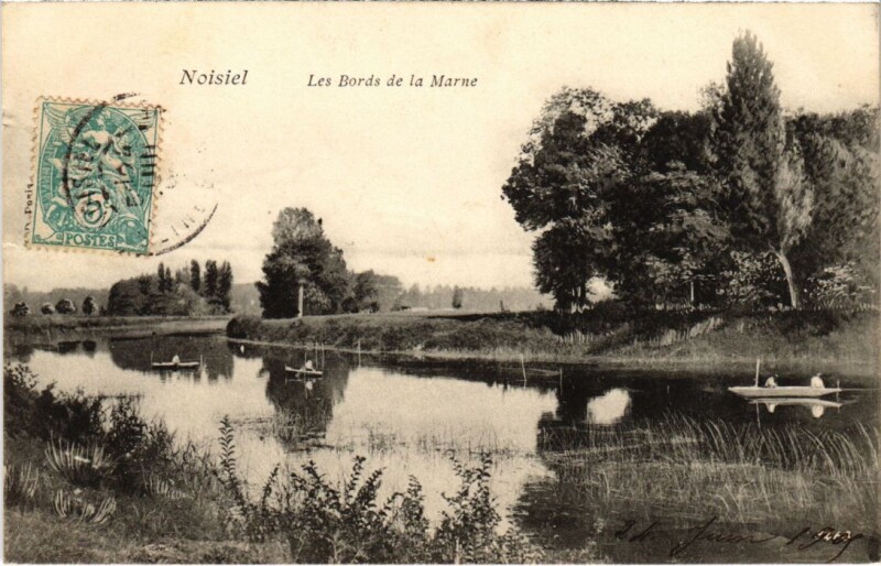 Carte postale ancienne Noisiel Les Bords de la Marne France à Noisiel