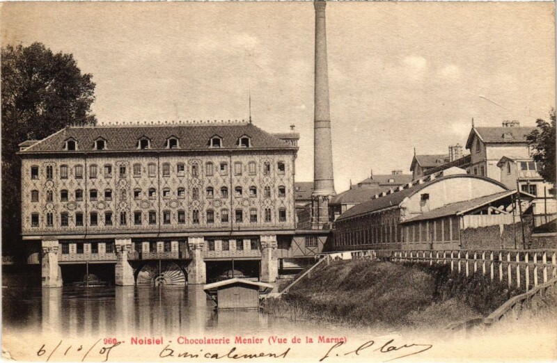 Carte postale ancienne Noisiel Chocolaterie Menier, Vue d'ensemble France à Noisiel