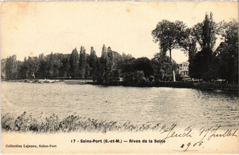 Carte postale ancienne Seine-Port Rives de la Seine France à Seine-Port