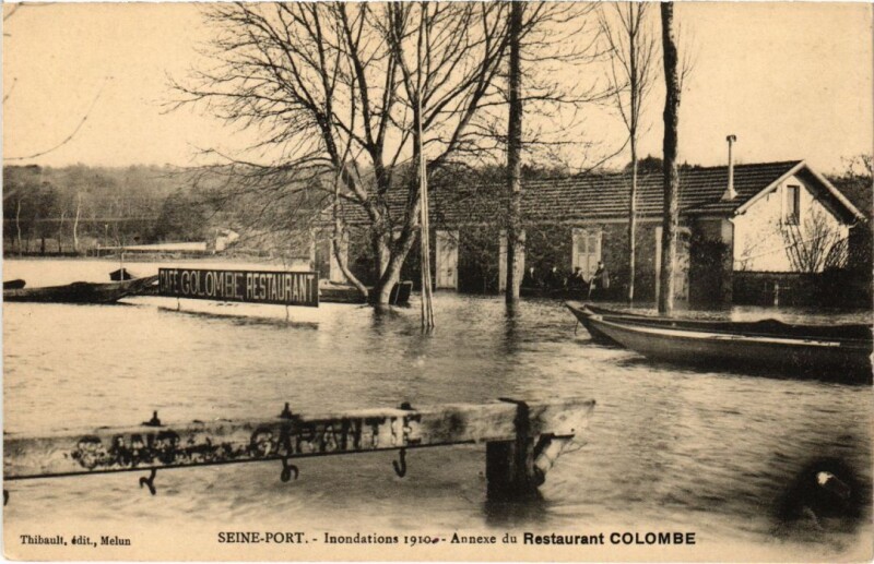 Carte postale ancienne Seine-Port Annexe du Restaurant Colombe France à Seine-Port