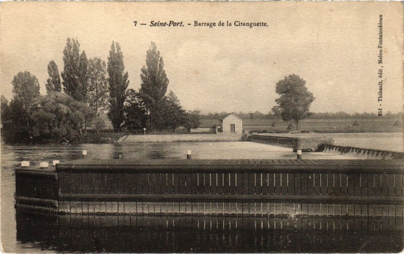 Carte postale ancienne Seine-Port Barrage de la Citanguette France à Seine-Port