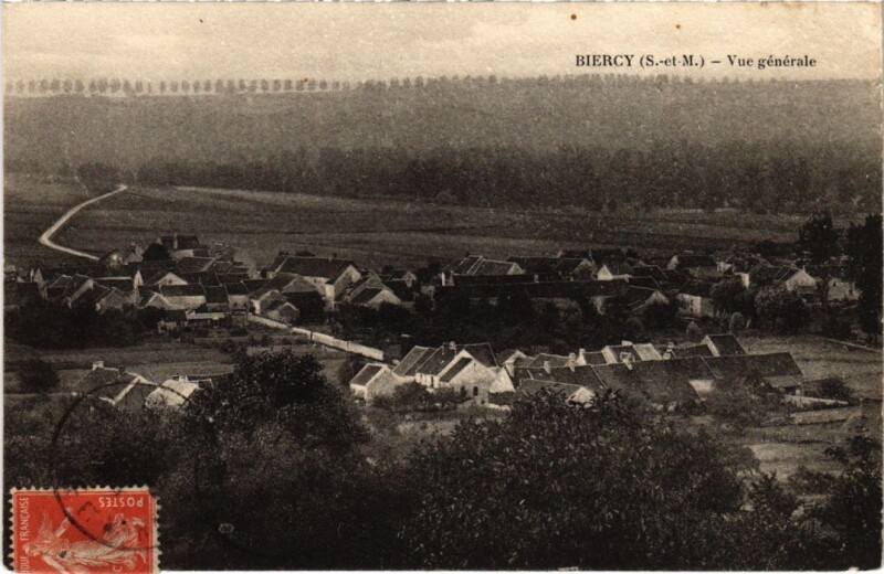 Carte postale ancienne Biercy Vue Generale France
