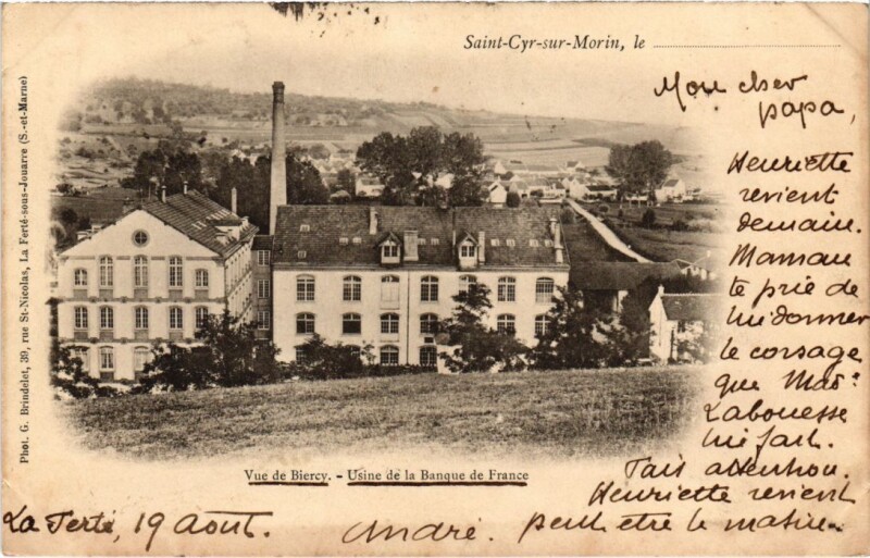 Carte postale ancienne Saint Cyr s Morin Vue de Biercy France