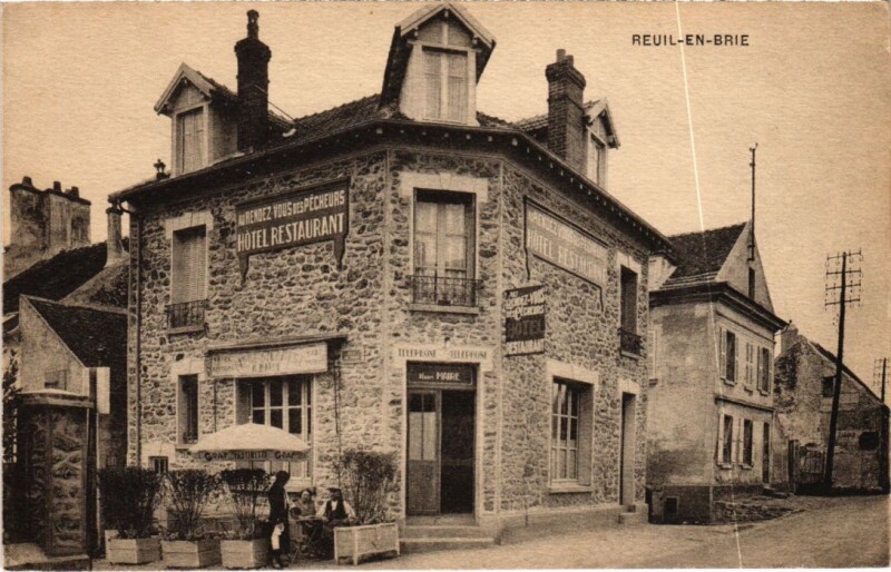 Carte postale ancienne Reuil en Brie Hotel-Restaurant France à Reuil-en-Brie
