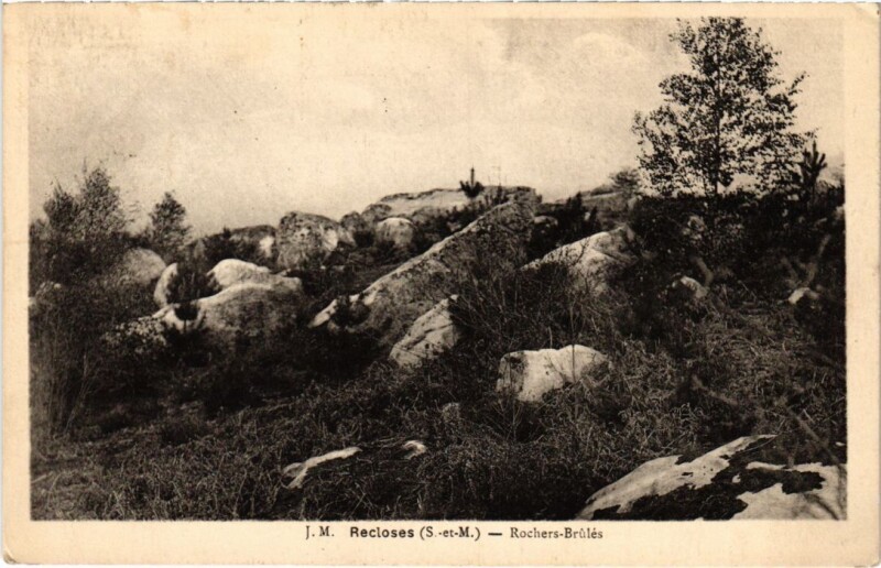 Carte postale ancienne Recloses Rochers-Brules France à Recloses