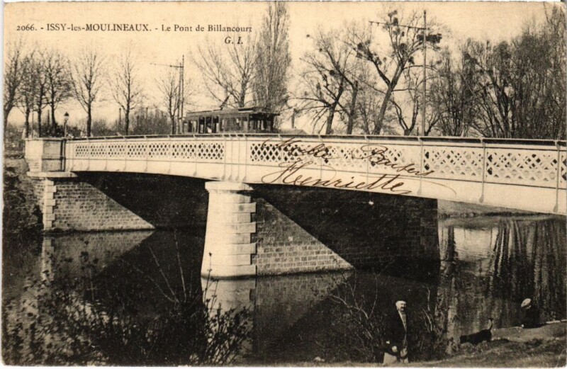 Carte postale ancienne Issy les Moulineaux Le Pont de Billacourt à Issy-les-Moulineaux