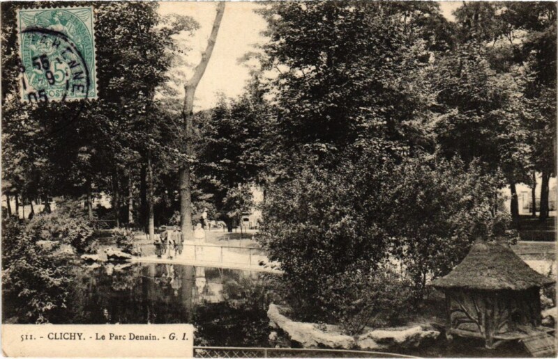 Carte postale ancienne Le Parc Denain à Clichy