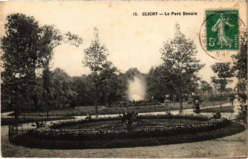 Carte postale ancienne Le Parc Denain à Clichy