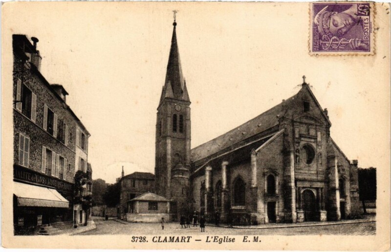 Carte postale ancienne Clamart Eglise à Clamart