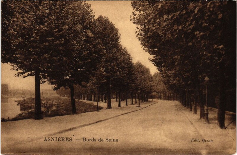 Carte postale ancienne Asnieres Bords de Seine