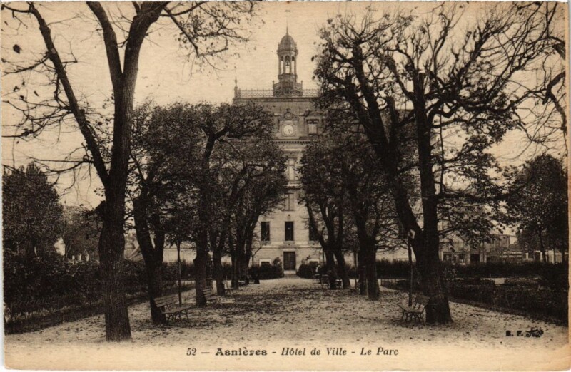 Carte postale ancienne Asnieres Hotel de Ville Le Parc