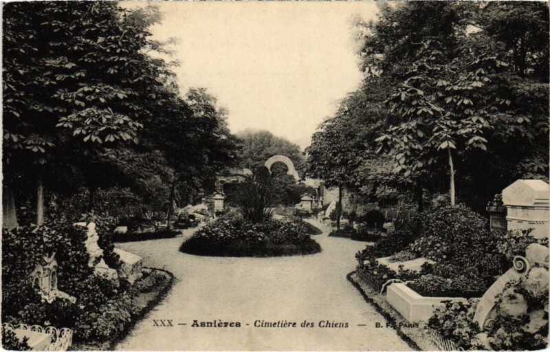 Carte postale ancienne Asnieres Cimetiere des Chiens à Asnières-sur-Seine