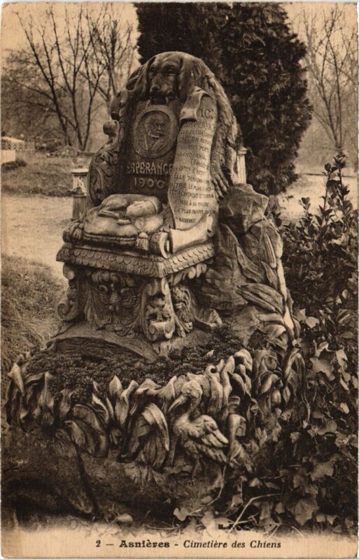 Carte postale ancienne Asnieres Cimetiere des Chiens
