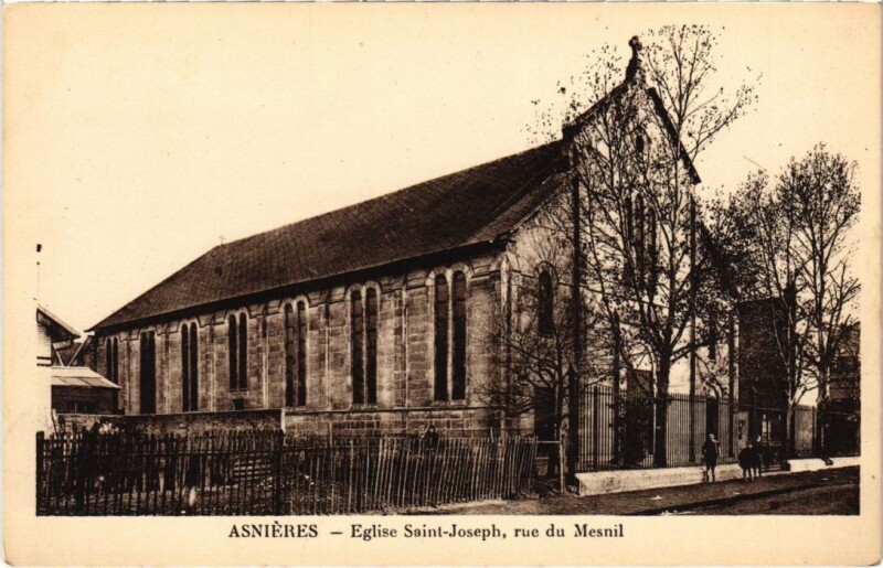 Carte postale ancienne Asnieres Eglise Saint-Joseph