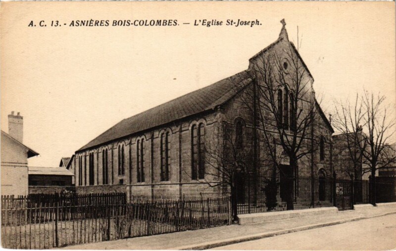 Carte postale ancienne Asnieres Eglise Saint-Joseph