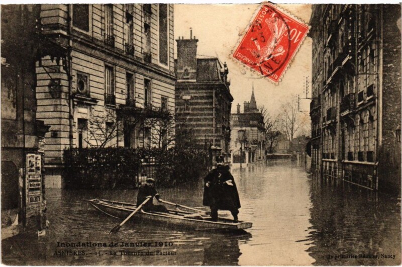 Carte postale ancienne Asnieres La Tournee du Facteur