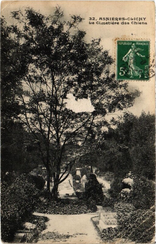 Carte postale ancienne Asnieres Cimetiere des Chiens
