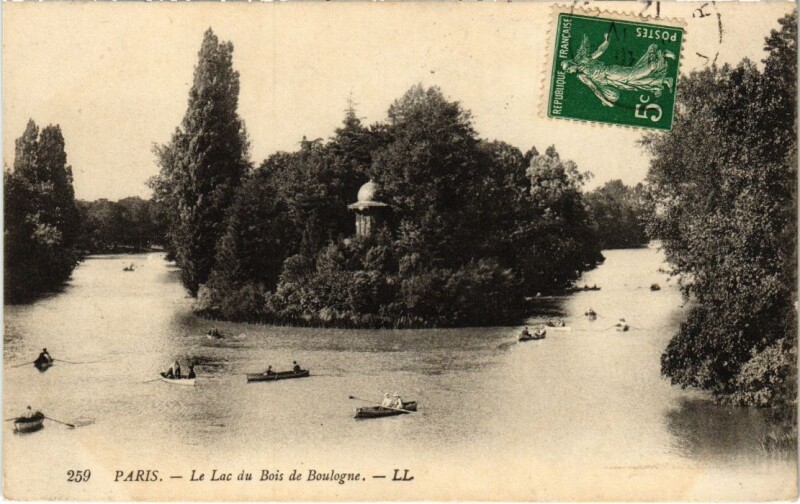 Carte postale ancienne Bois de Boulogne Le Lac