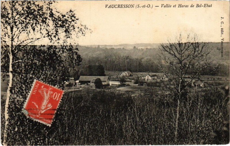 Carte postale ancienne Vaucresson Vallee et Haras de Bel Ehat à Vaucresson