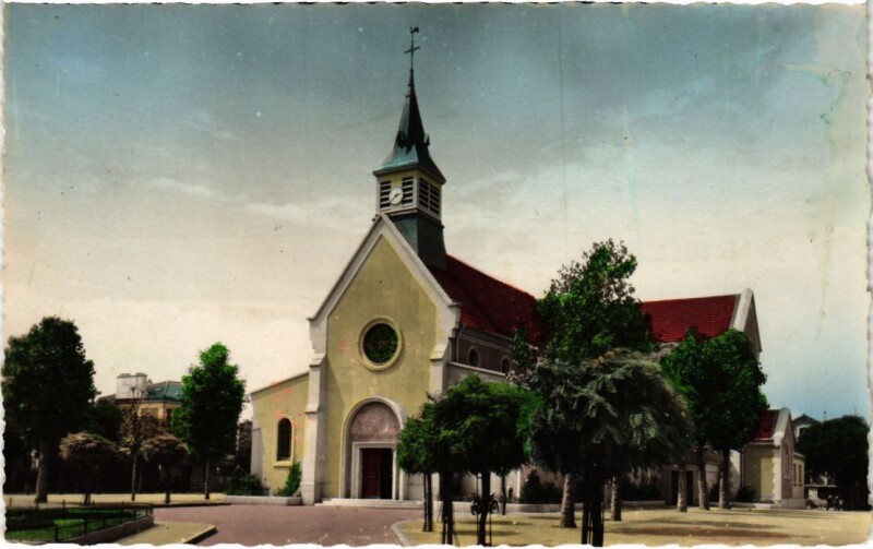 Carte postale ancienne La Garenne Colombes Eglise à Colombes