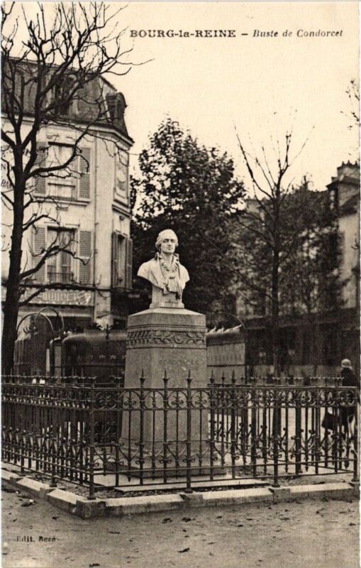 Carte postale ancienne Bourg la Reine Buste de Condorcet à Bourg-la-Reine