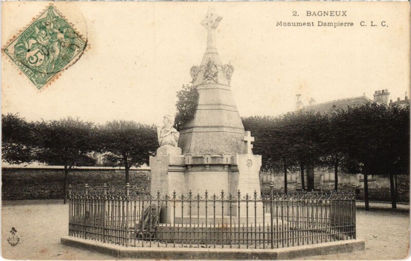 Carte postale ancienne Bagneux Monument Dampierre à Bagneux