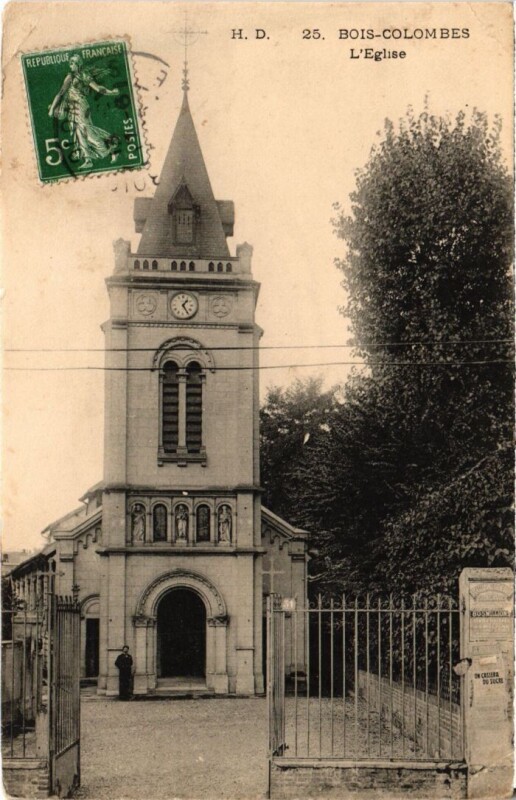 Carte postale ancienne Colombes Eglise à Colombes
