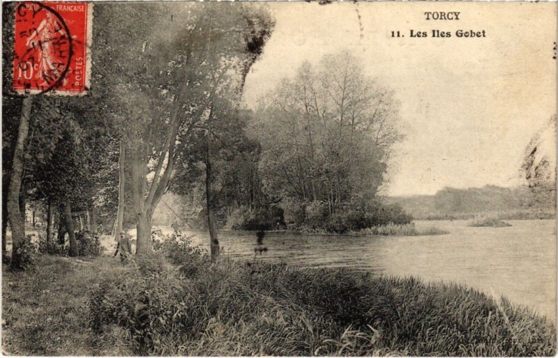 Carte postale ancienne Les Iles Gobet à Torcy