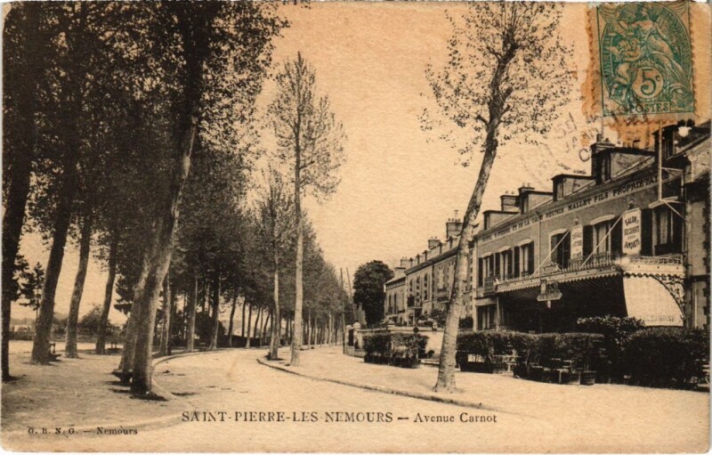 Carte postale ancienne St.Pierre les Nemours Avenue Carnot France à Nemours