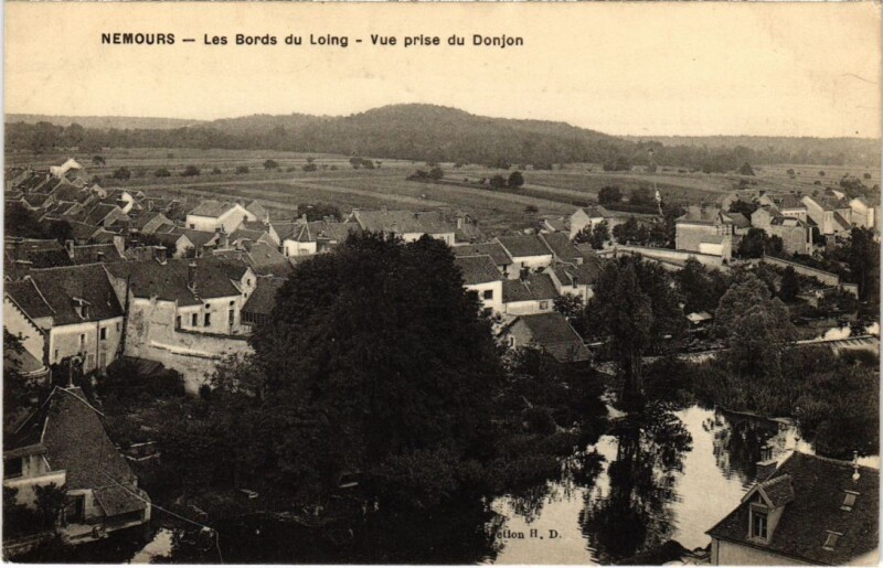 Carte postale ancienne Nemours Vue prise du Donjon France à Nemours