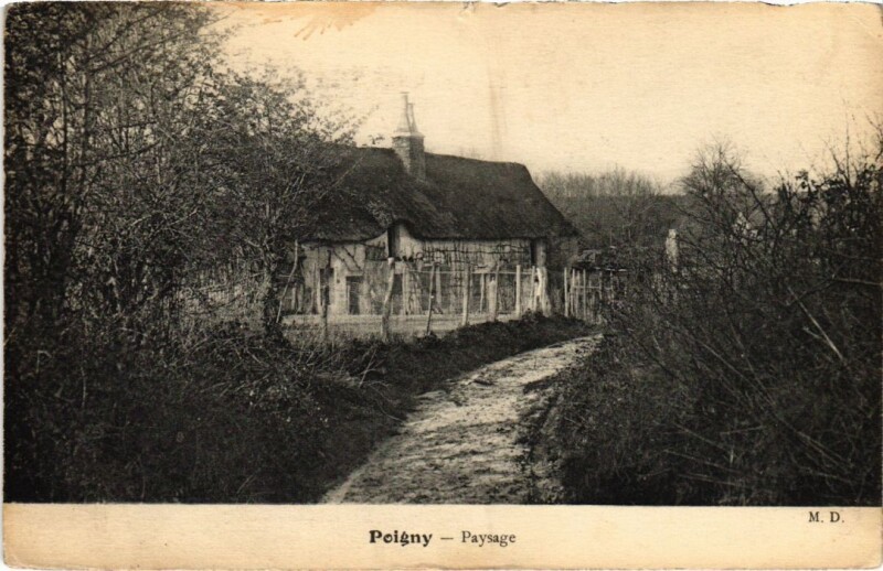 Carte postale ancienne Poigny Paysage France à Poigny