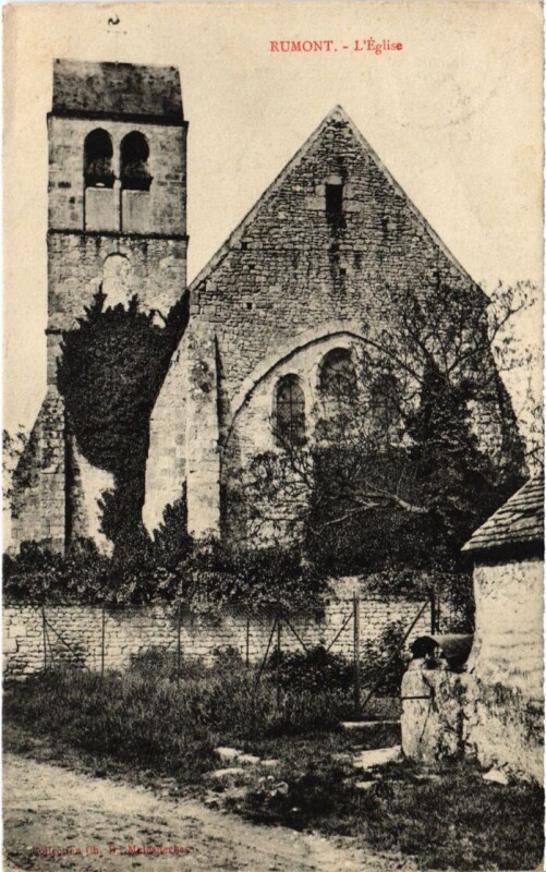 Carte postale ancienne Rumont L'Eglise France à Rumont