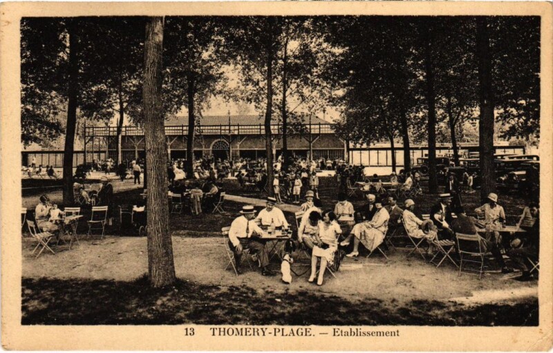 Carte postale ancienne Thomery Plage, Etablissement France à Thomery