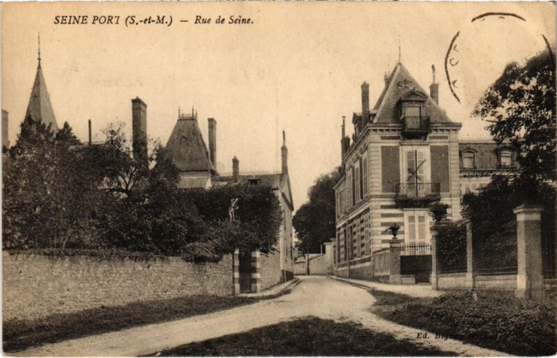 Carte postale ancienne Seine-Port Rue de Seine France à Seine-Port