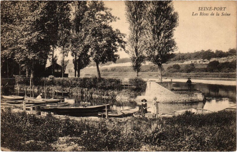 Carte postale ancienne Seine-Port Les Rives de la Seine France à Seine-Port