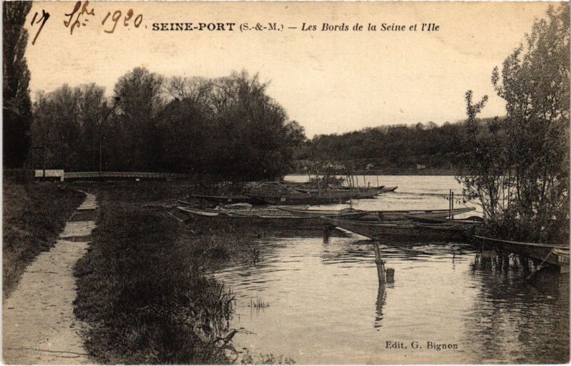 Carte postale ancienne Seine-Port Les Bords de la Seine et l'Ile France à Seine-Port