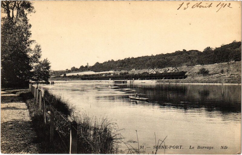 Carte postale ancienne Seine-Port Le Barrage France à Seine-Port
