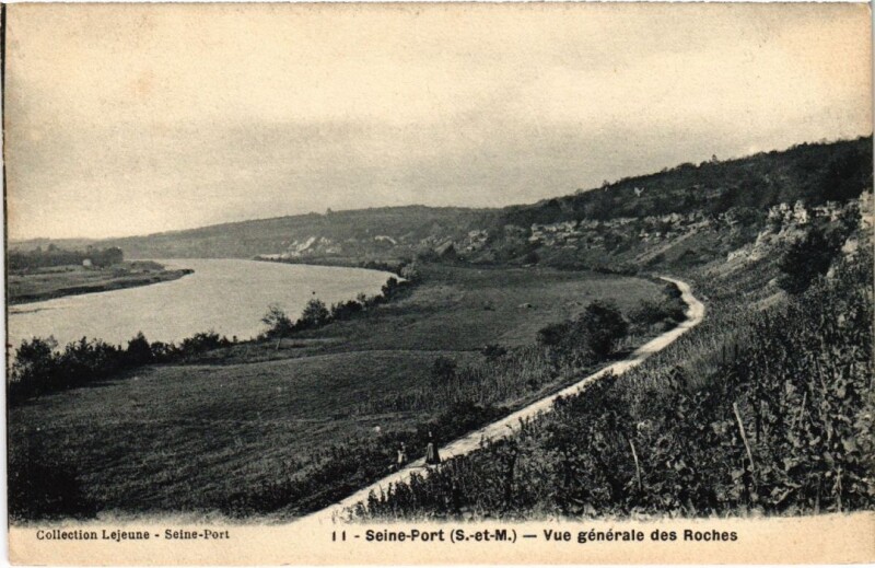 Carte postale ancienne Seine-Port Vue Generale des Roches France à Seine-Port