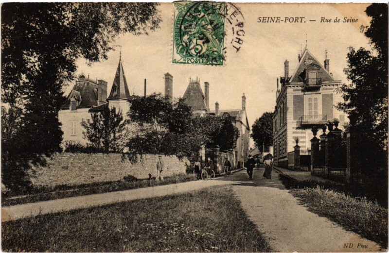 Carte postale ancienne Seine-Port Rue de Seine France à Seine-Port