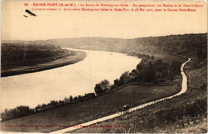Carte postale ancienne Seine-Port La Route de Morsang s Seine France à Seine-Port