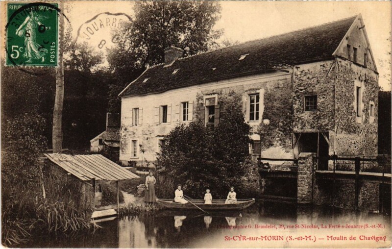 Carte postale ancienne Saint Cyr s Morin Moulin de Chavigny France
